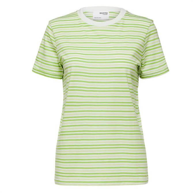 Selected Femme My Perfect Tee Striped Greenery T-Shirt